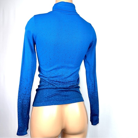 Athleta Women’s XS Blue Long Sleeve Ribbed Seamless Activewear Top Turtleneck - Picture 3 of 10